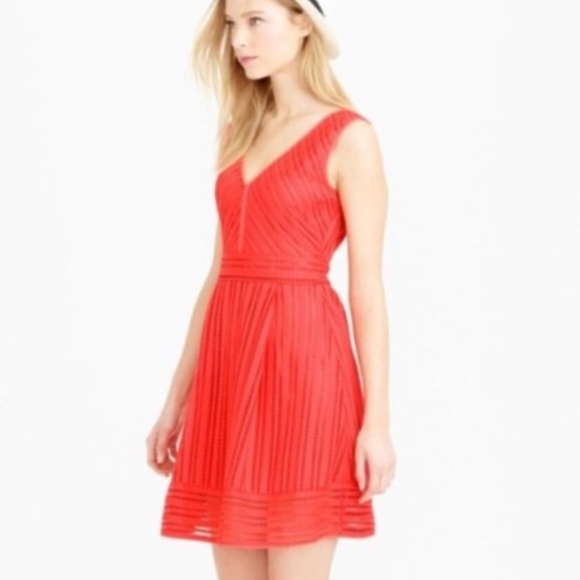 J.Crew eyelet fit and flare fully lined dress. Worn‎ twice. Excellent condition - Picture 2 of 7